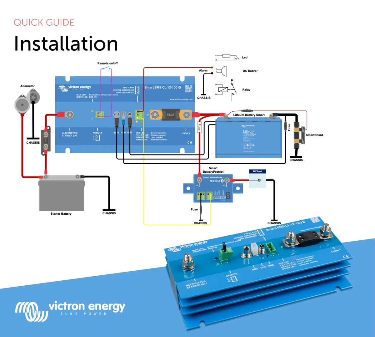 Victron Energy Sistema di Gestione Batteria, Smart BMS CL 12-100
