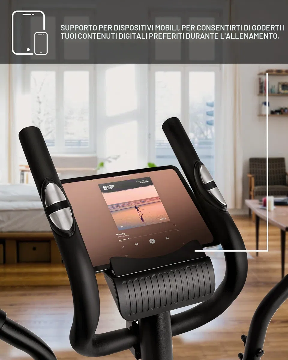 Zipro Crosstrainer Shox, Ellittico fino a 120 kg, Attrezzo cardio per la casa, Macchina da allenamento cardio, Ellittica, Cyclette, 8 livelli di resistenza