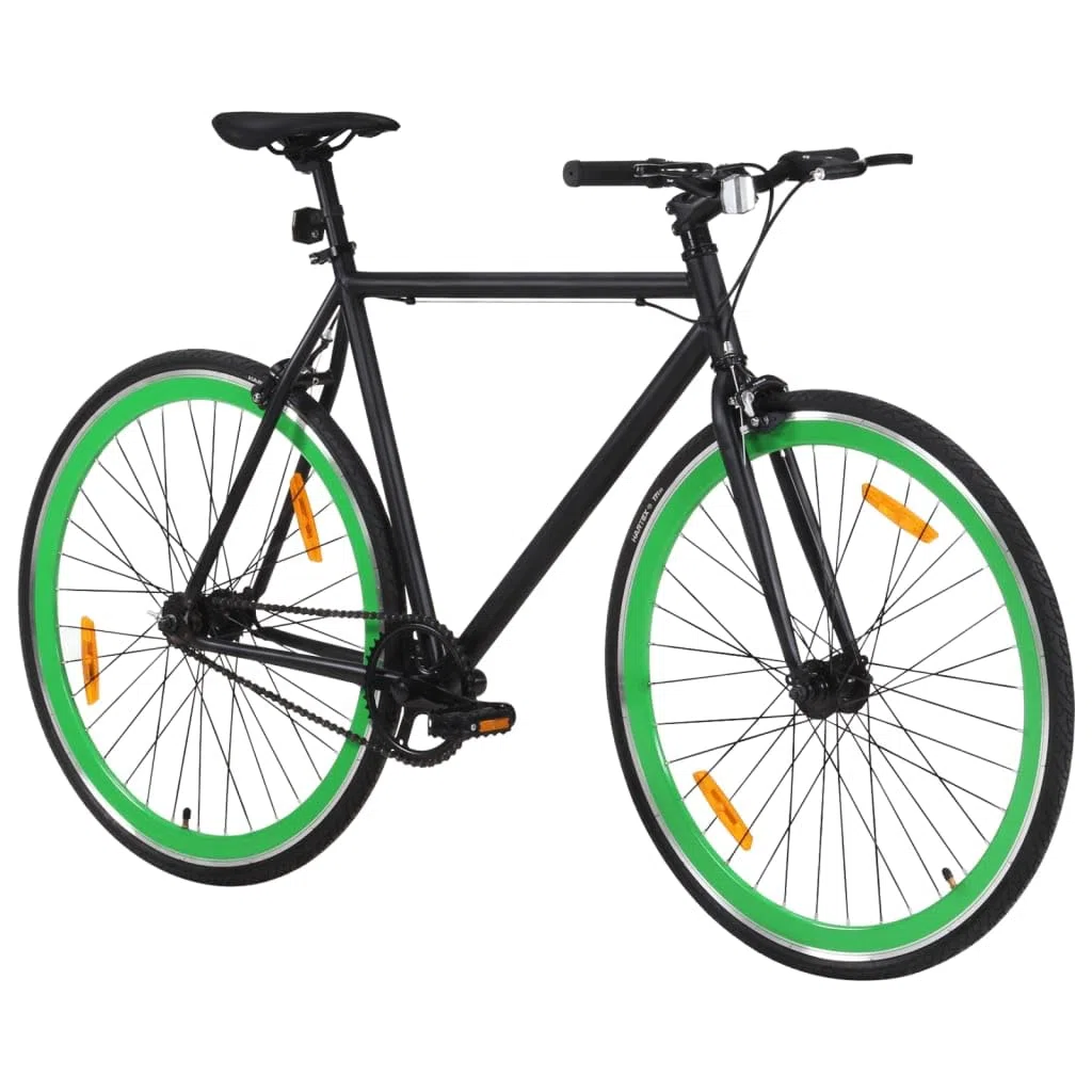 Homgoday Bicicletta a scatto fisso nero e verde 700c 51 cm Home