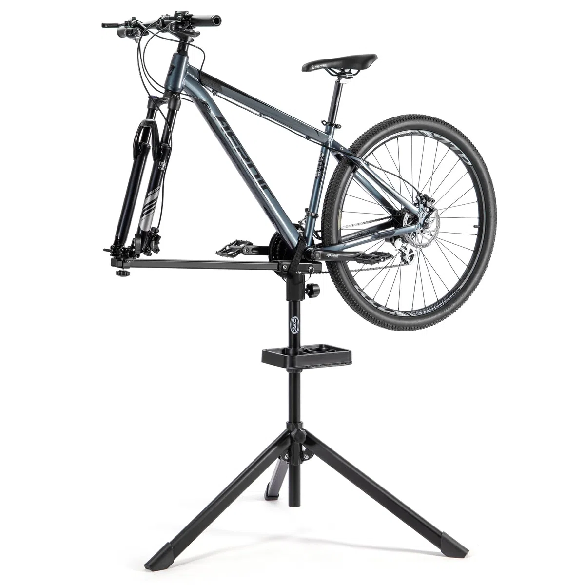CXWXC Supporto per montaggio bicicletta – Supporto professionale per riparazione con vassoio degli attrezzi e scomparto magnetico (Nero)
