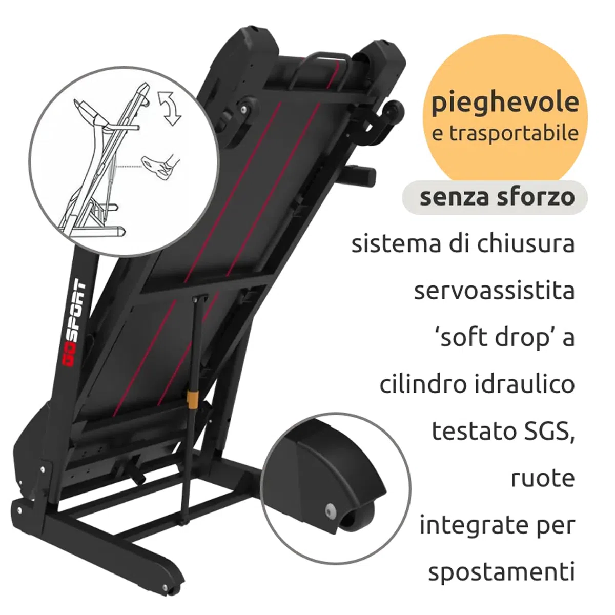 Tapis Roulant Elettrico Pieghevole 16 Km/h, Inclinazione Automatica, 2 HP (3,5 HP Picco) Bluetooth App Kinomap e Zwift, Sensore Cardiaco
