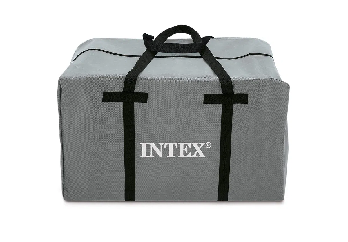 Intex 68376, Set Canotto Mariner Gonfiabile con Remi, Blu/Grigio, 4 Persone