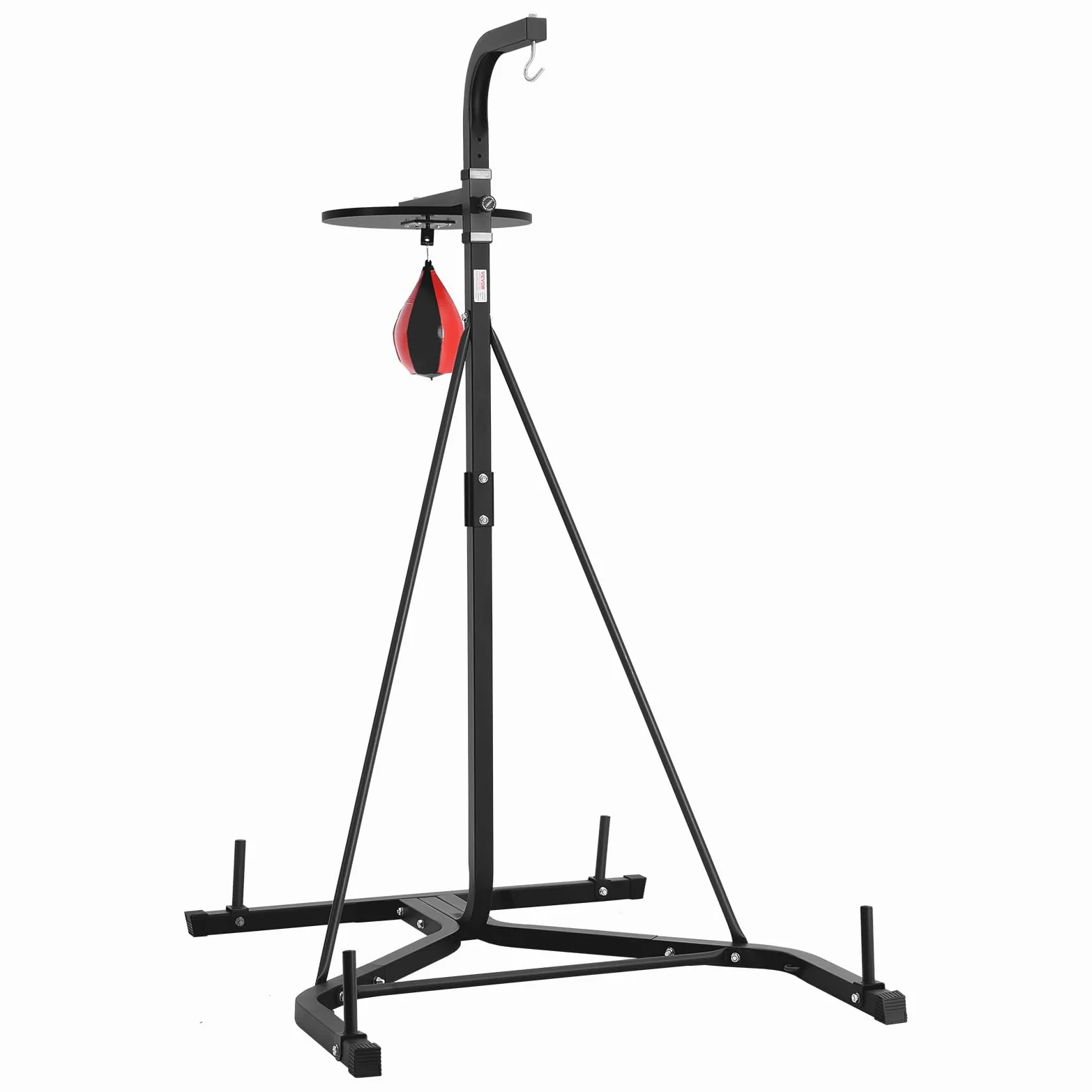 VEVOR Supporto per Sacco da Boxe, Attrezzatura per Allenamento Regolabile in Altezza, Supporta 65 kg, con Base Appesantita, Sacco per Allenamento Palestra Casa, Nero 132x114x201 cm