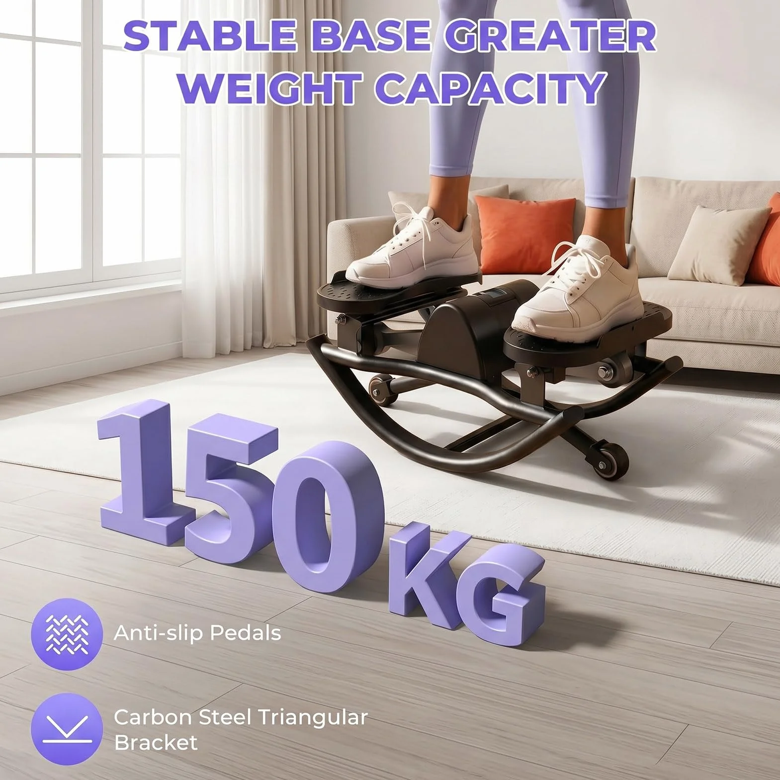 Upgraded Rock Stepper Fitness Casa, Movimento Laterale Mini Twist Stepper Silenzioso Delicato Sulle Articolazioni per Fianchi, Gambe, Glutei