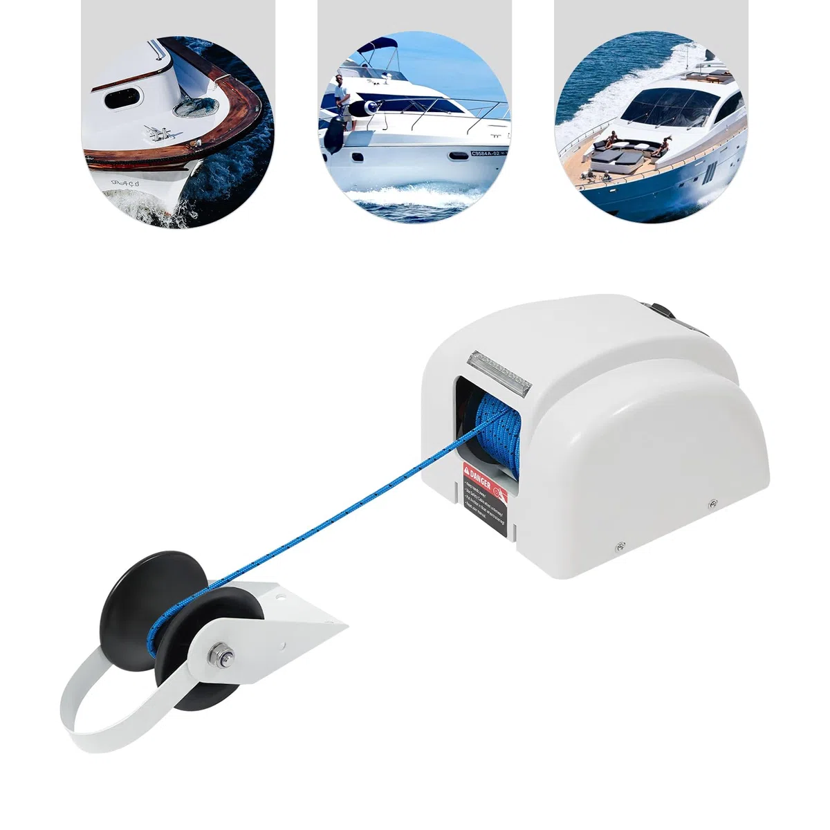 Salpa Ancora, verricello Elettrico, verricello con Telecomando, 45LBS & 700lbs e Corda di Nylon da 100 peidi, per Barche Fino a 24 peidi, Automatico