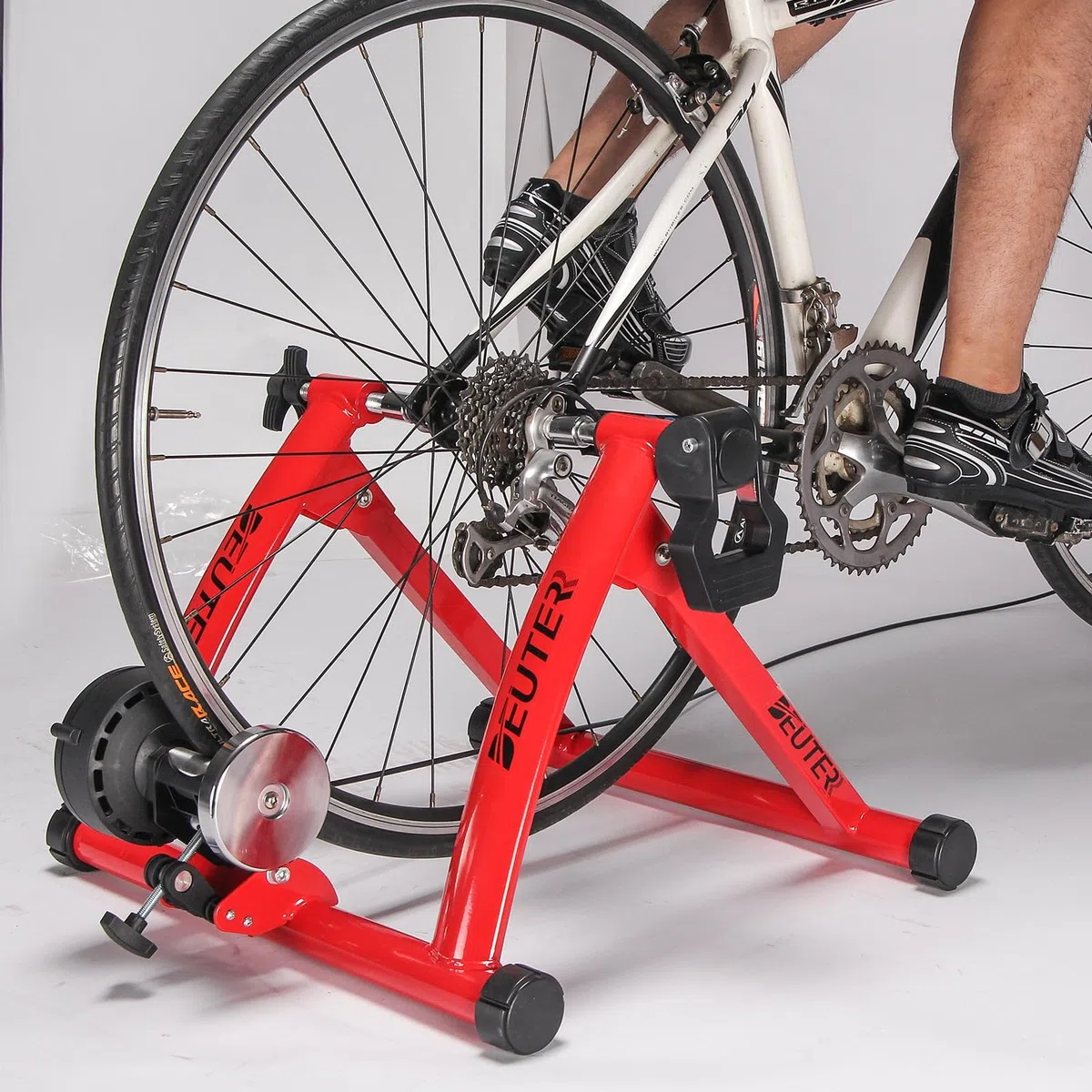 CXWXC Allenatore a rulli per bicicletta con regolazione a 5 marce, pieghevole in acciaio per bicicletta da 16 a 29 pollici, per allenamento in bicicletta a casa, per interni
