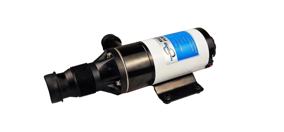 NAVPOWER Pompa Maceratore 12V per Toilette WC – Scarico Rapido, Tritura Rifiuti, Ideale per Barca, Camper e Applicazioni Marine