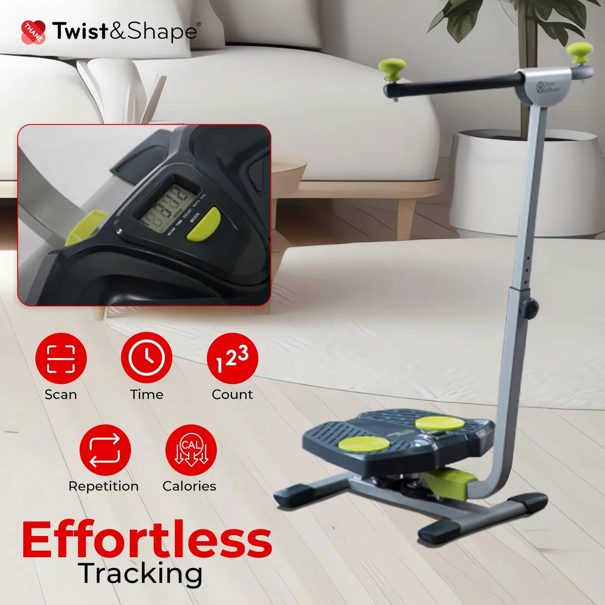 TWIST & SHAPE Macchina per Esercizi a casa Unisex per Il Centro, Addominali, Gambe