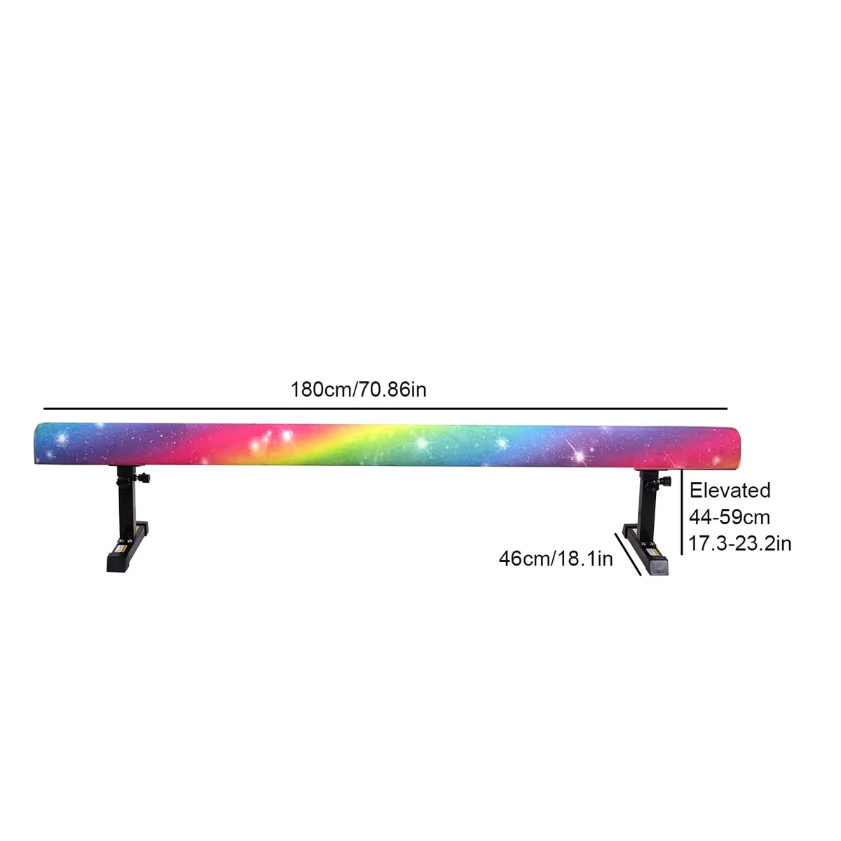 Trave di equilibrio per bambini - Trave di equilibrio pieghevole regolabile in altezza da 17 a 55 cm, attrezzo portatile per l'allenamento con le gambe per fitness/allenamento/ginnastica (viola)