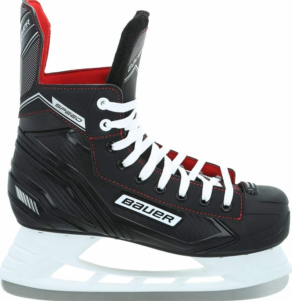 BAUER SPORTS GMBH Pattini da hockey su ghiaccio, Speed Skate SR nero, bianco, rosso, argento, 7/42