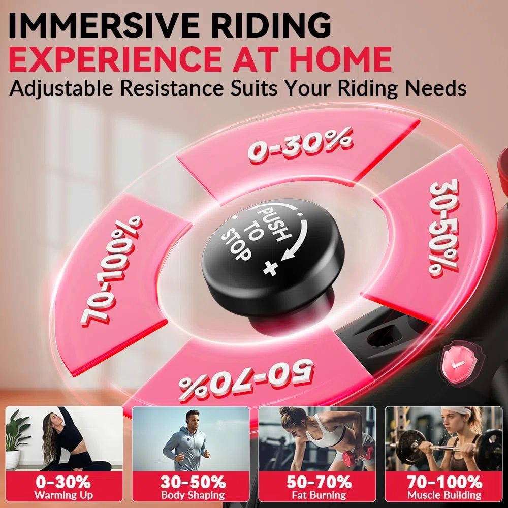 Cyclette stazionaria, Spin Bike Home Gym Equipment, sella e manubrio regolabili, monitor LCD e supporto per tablet, resistenza 0-100%, allenamento cardio, fitness indoor