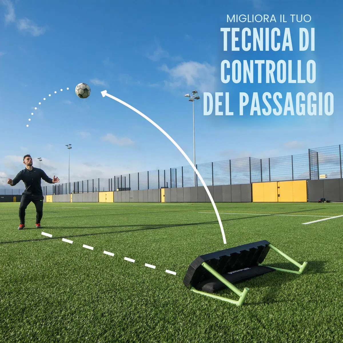 QUICKPLAY Stazione di replay | La scheda professionale di rimbalzo del calcio presenta una doppia trama e un angolo regolabile…