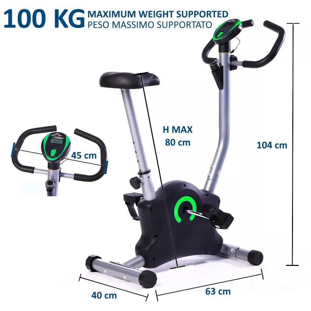 FFitness Cyclette Da Casa Bicicletta da allenamento Indoor con Display LCD Resistenza Regolabile Gym Ciclocamera con Comodo sedile