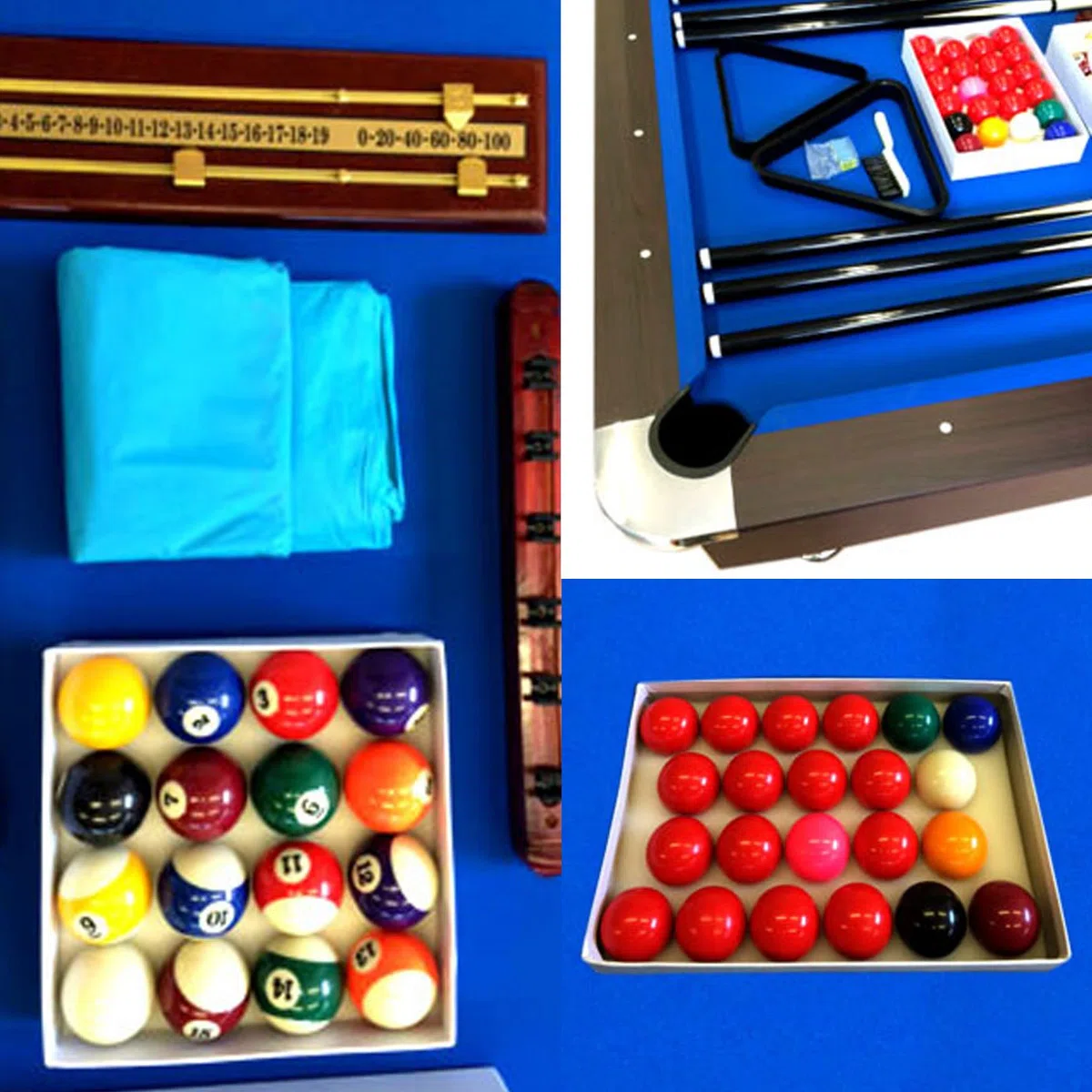 TAVOLO DA BILIARDO 8 piedi - misura di gioco 220 x 110 cm + ACCESSORI PER CARAMBOLA - SNOOKER BLU billiard table Modello Vintage Blu
