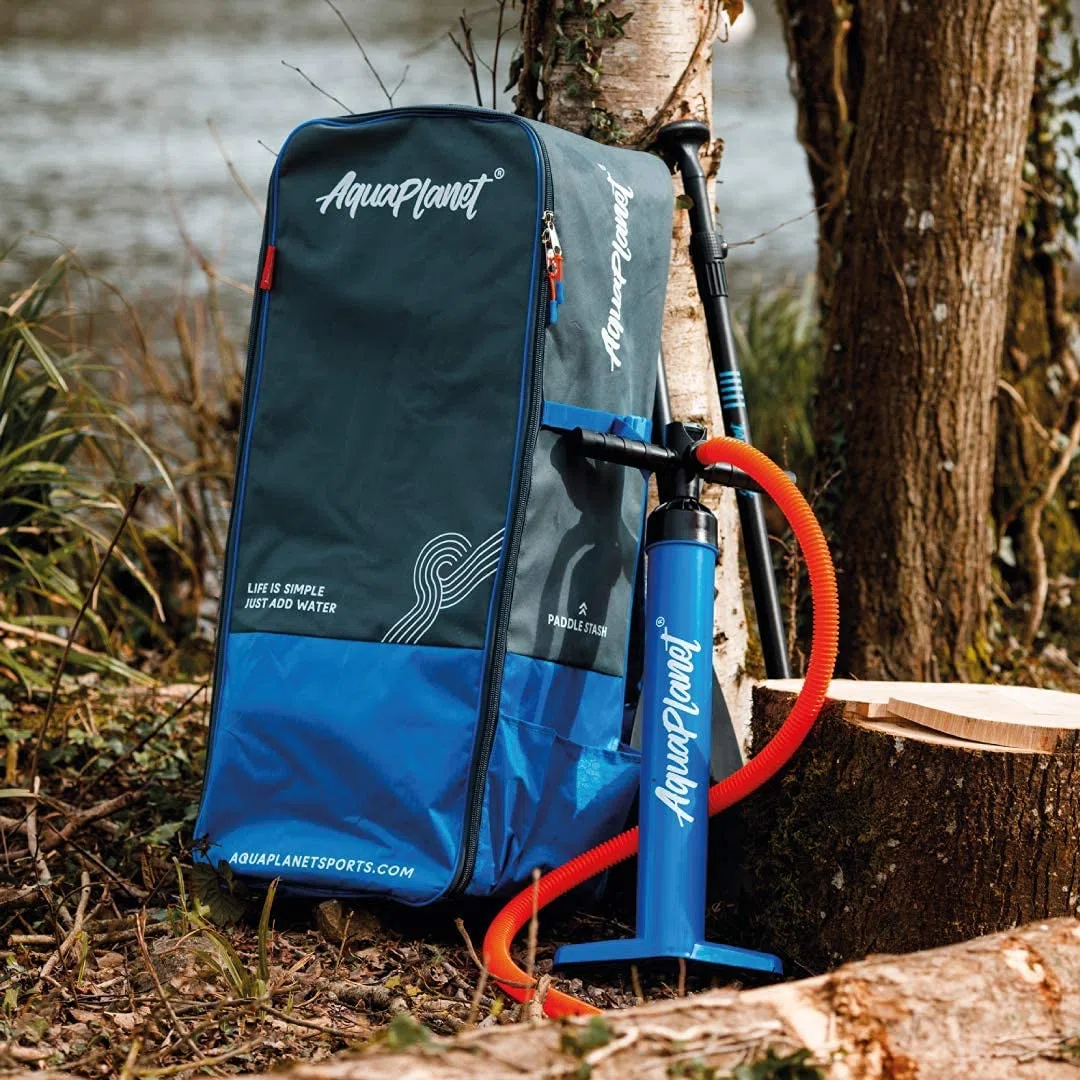 AQUAPLANET SUP Gonfiabile Pace 325 cm. Tavola Paddle Surf (Principianti ed Esperti) con Pinna, Pagaia, Pompa, Kit di Riparazione,Zaino, Guinzaglio, Borsa Stagna, Tracolla