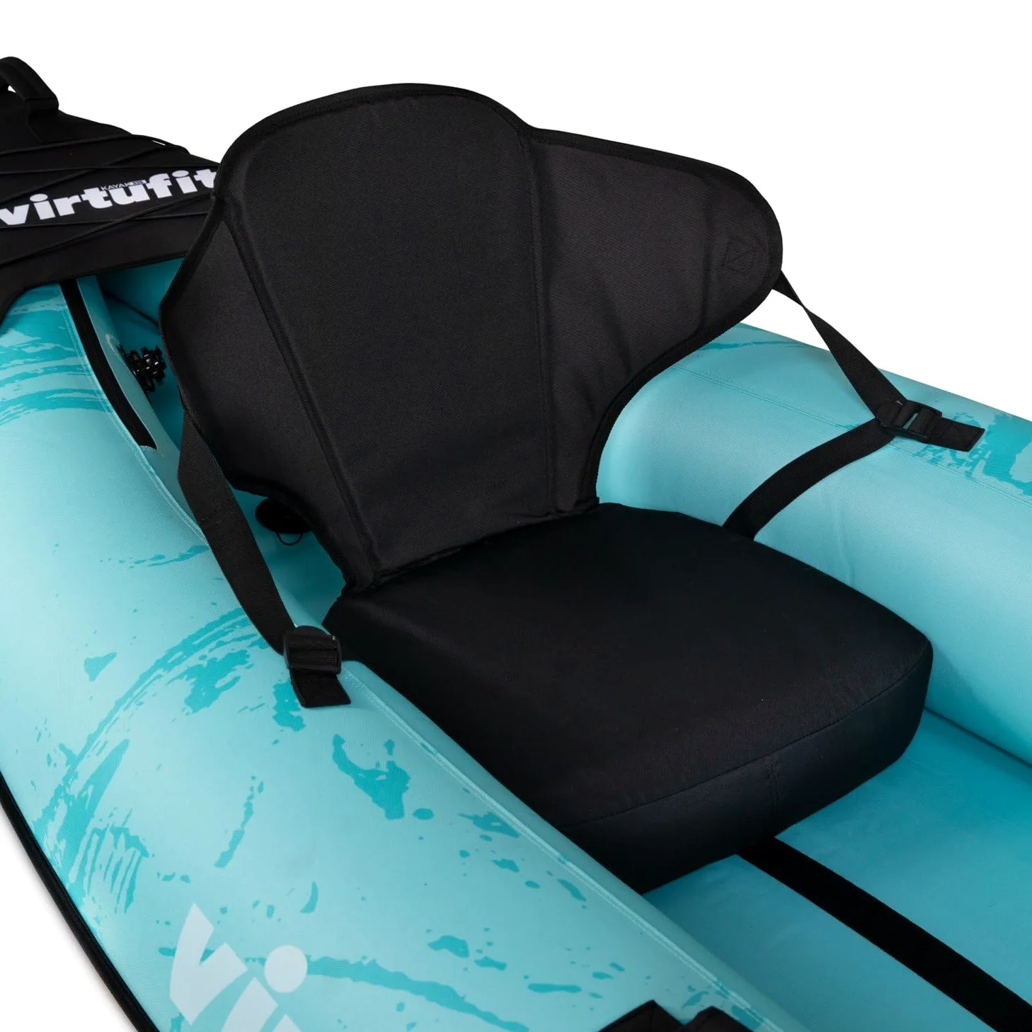 VirtuFit Kayak 335 Gonfiabile - 2 + 1 Persone + Opzione 3° Sedile - Include 2 pagaie, pompa a mano, borsa per il trasporto e 2 pinne, per mare, fiume e lago, costruzione stabile, 335 cm, turchese
