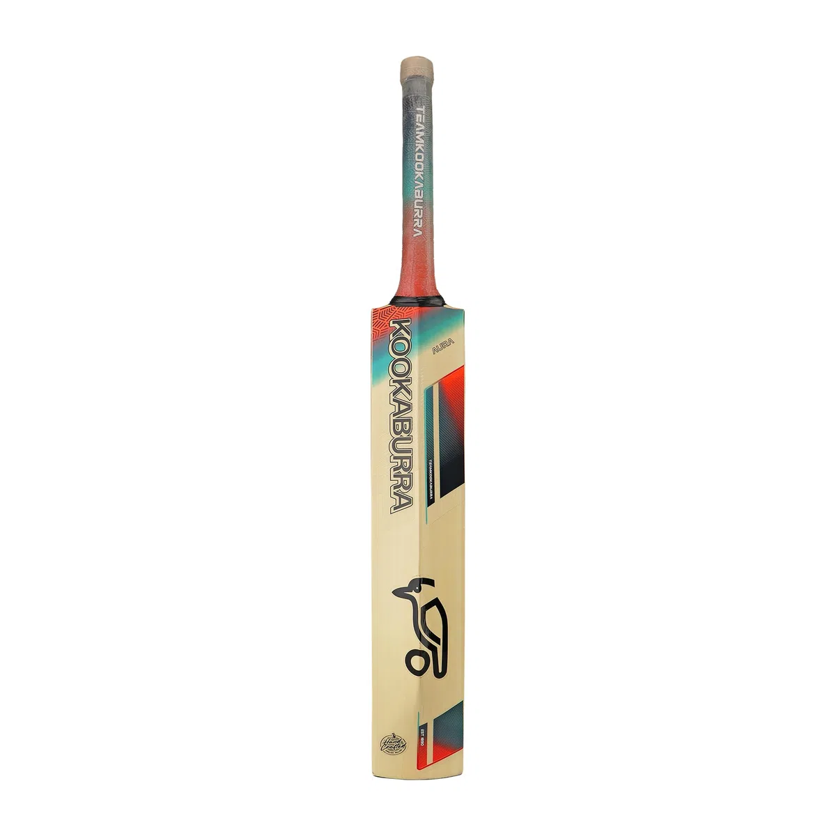 Kookaburra Aura 6.5 Cricket Bat, Short Handle, Mazza Unisex, Corallo/Blu, Manico Corto