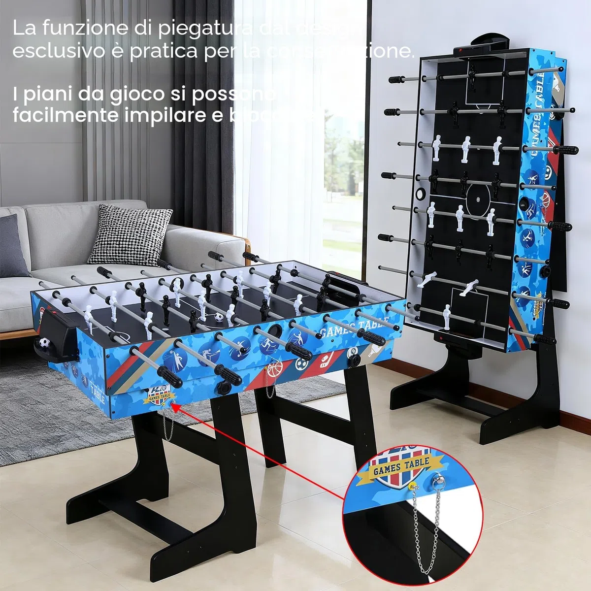 Set da tavolo multi-gioco 5 in 1 per bambini, ping-pong, biliardo, biliardino, hockey su scivolo, tiro al basket interattivo genitore-figlio regalo perfetto per i bambini (lunghezza 1,2 m)