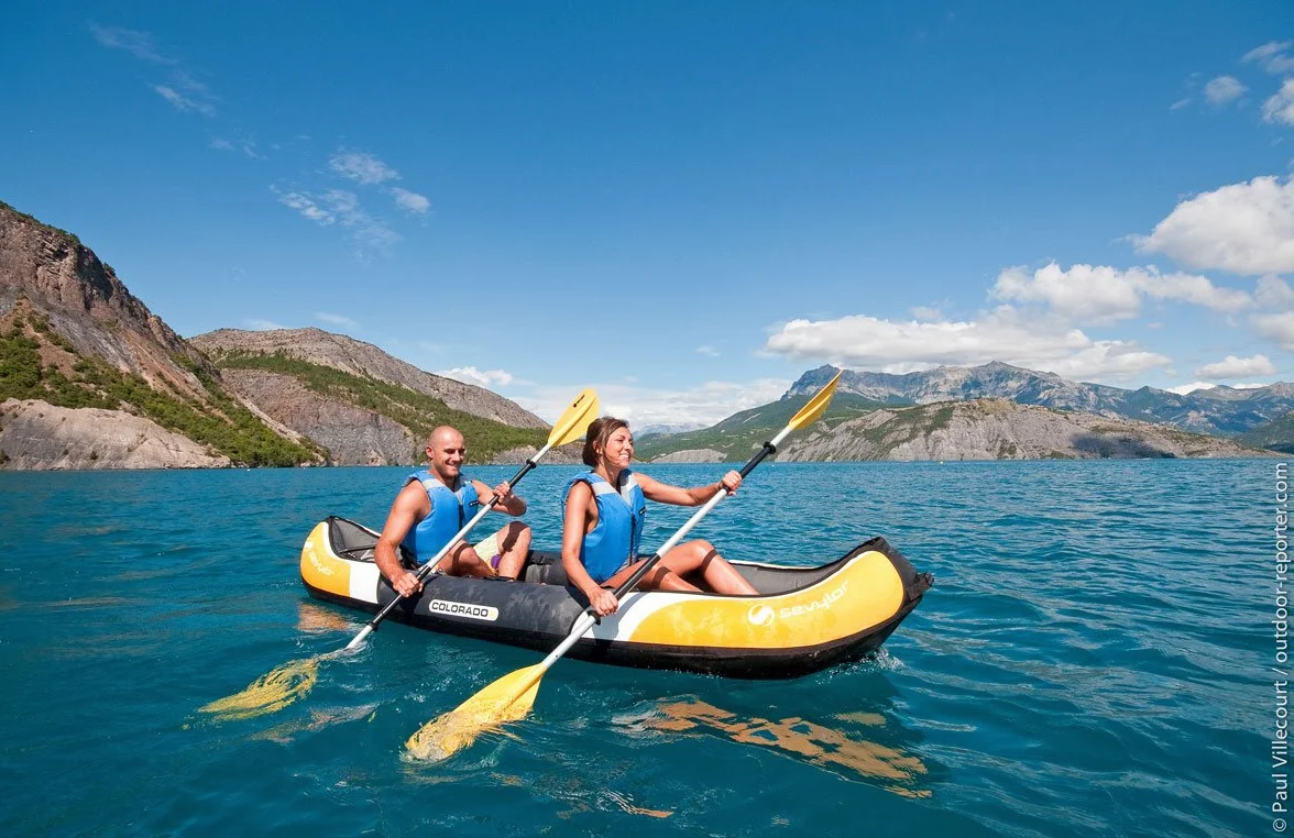 Sevylor Colorado Kit Canoa Gonfiabile 2 Persone Kayak Pieghevole Compreso 1 Doppia Pagaia Pompa A Pedale 331x88 cm