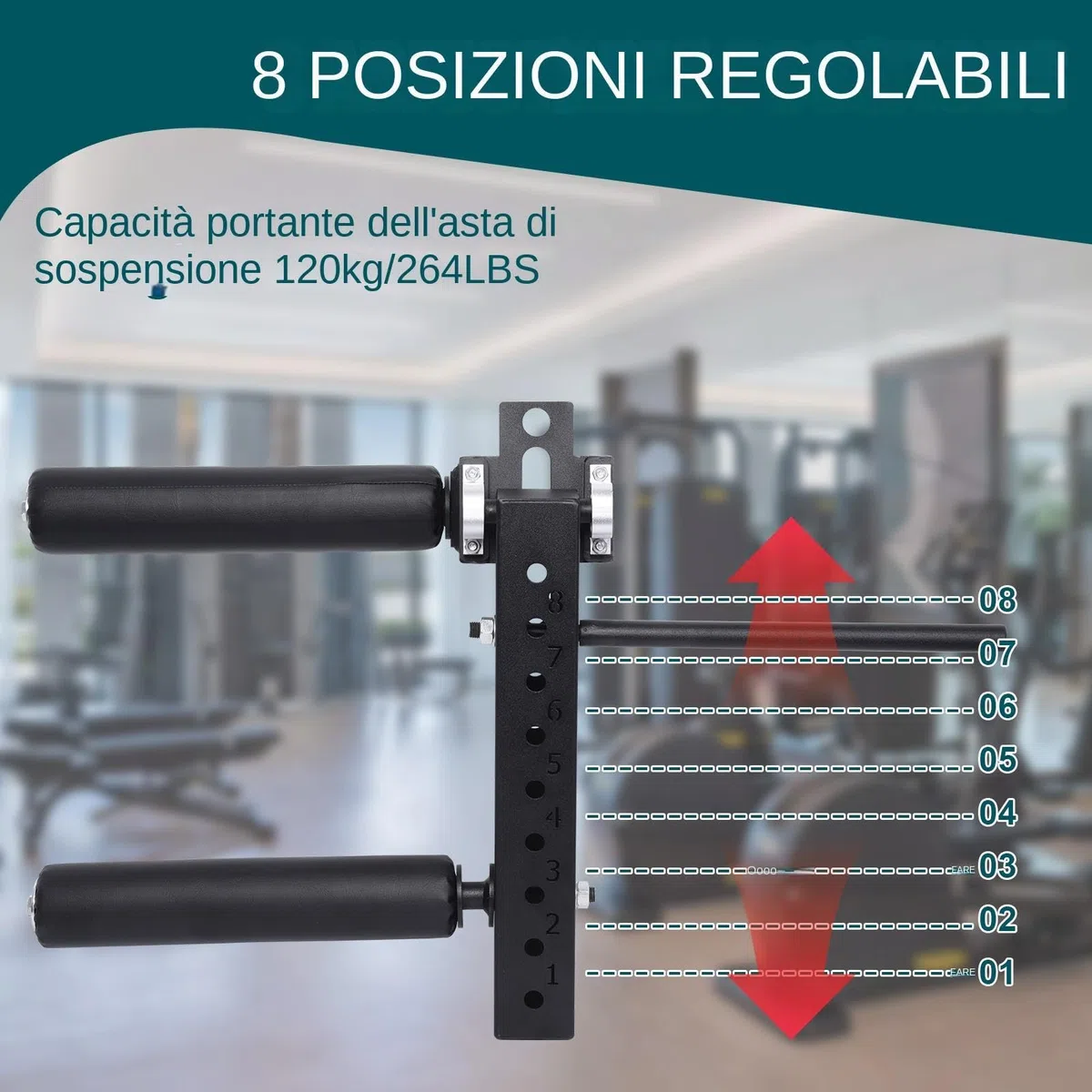Leg Extension e Curl Regolabile, Accessorio Leg Extension, Macchina LegCurl da seduti, Capacità di carico massima 120 kg per allenare i muscoli delle gambe (18 mm/26 mm)