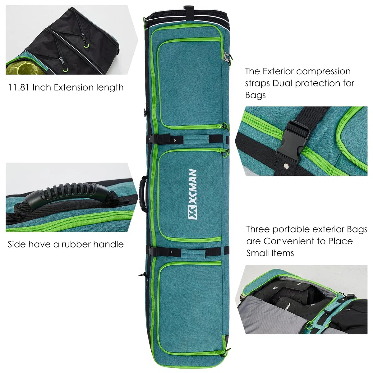 XCMAN Borsa per snowboard, snowboard Custodia per tavola Custodia Estensibile 160 cm-190 cm