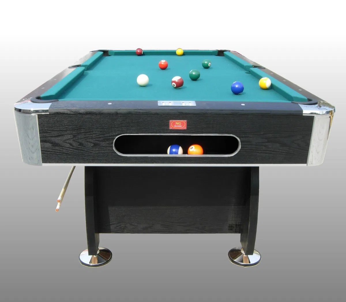 Tavolo da Biliardo BLACK NORMAN - Disponibile con Panno Verde, Rosso, Blu e Nero, Design Professionale e Accessori Completi
