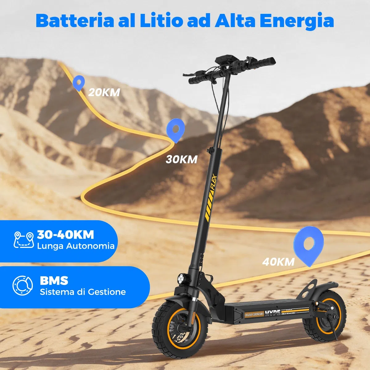 W9 500W Monopattino Elettrico Fuoristrada, 12AH Batteria, 6/10/15/25km/h, 40 Km Autonomia, 4 Sospensioni, 3 Sistemi Di Frenata, Antifurto, Controllo App,Pieghevole, Carico 120KG