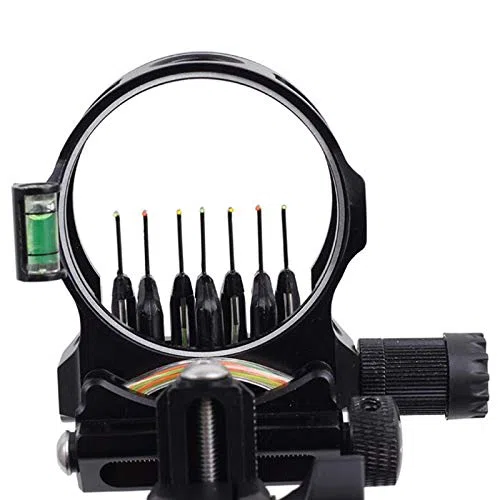 ACEXIER 7 Pins Compound Bow Sight 0,019 Mirino retinico in Fibra Ottica 16 cm CNC Alluminio Regolazione Verticale Verticale Tiro con Arco
