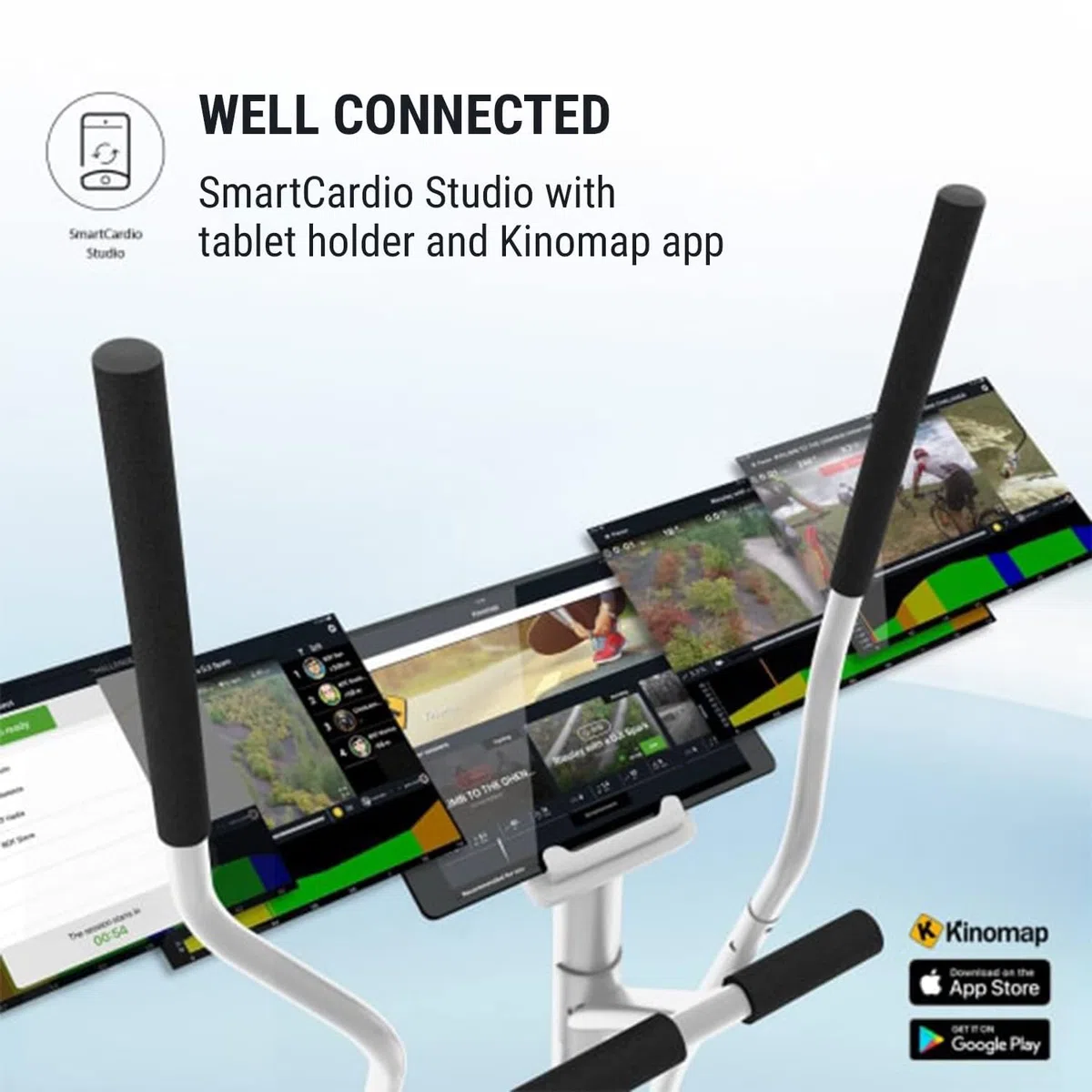 KLAR FIT Myon Cross - Ellittica, Cyclette, Ellittica da Casa Pieghevole, Telaio Certificato, Volano 12 kg, Frenata Magnetica, Supporto Tablet, Trasmissione a Cinghia, Sensore Impulsi