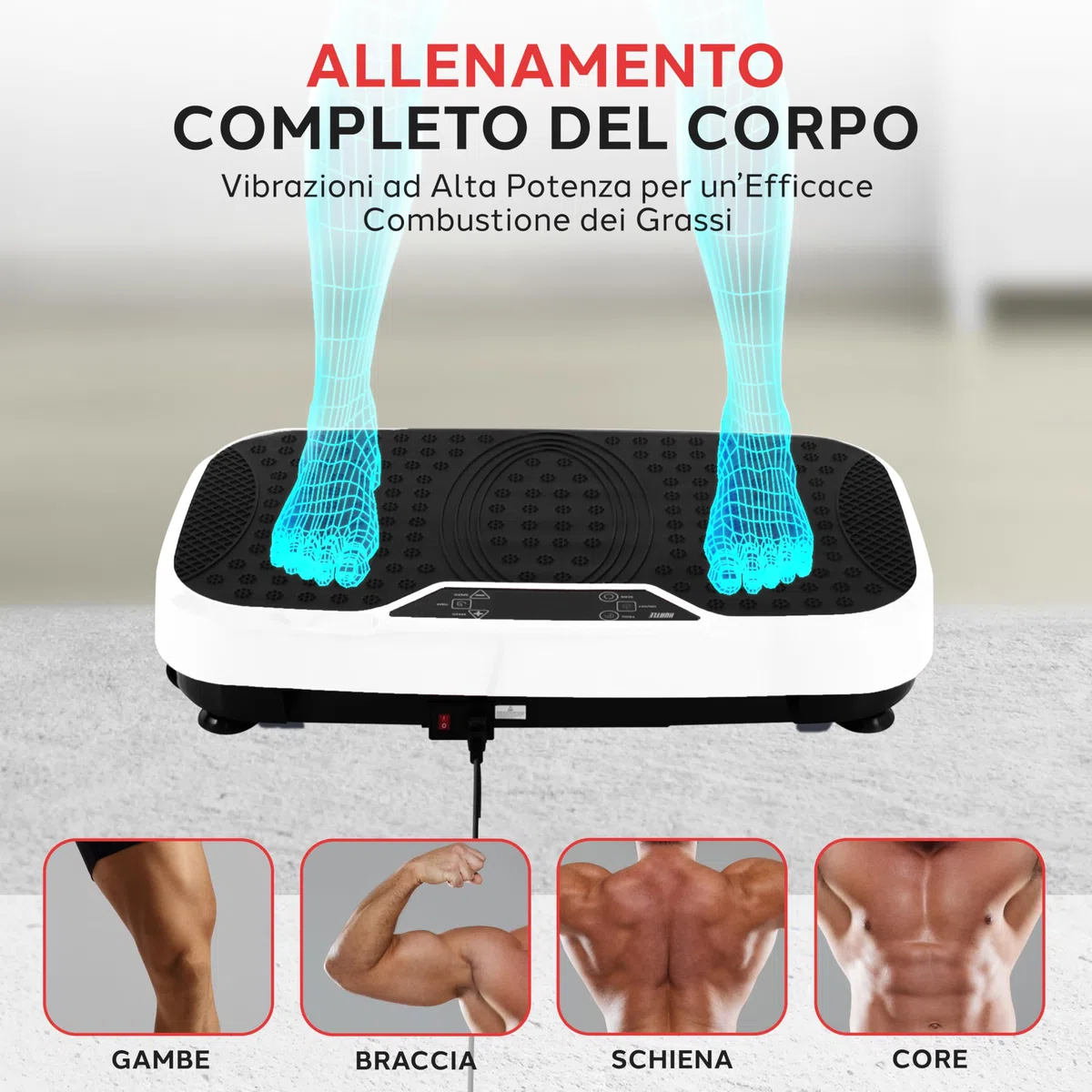 Hurtle Pedana Vibrante Dimagrante, Vibration Plate per Tonificazione e Brucia Grassi, Piastra Vibrante con Bande di Resistenza, Ruote, Telecomando e Velocità Regolabile, Allenamento Completo Casa