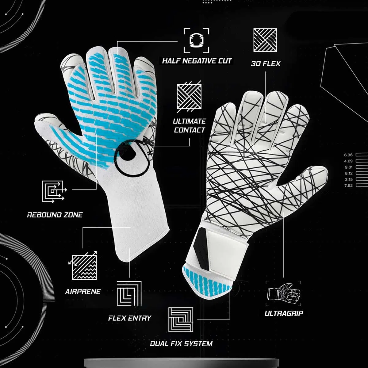 uhlsport Cybertec Ultragrip Hn - Guanti da Portiere di Calcio Bambini e Adulti
