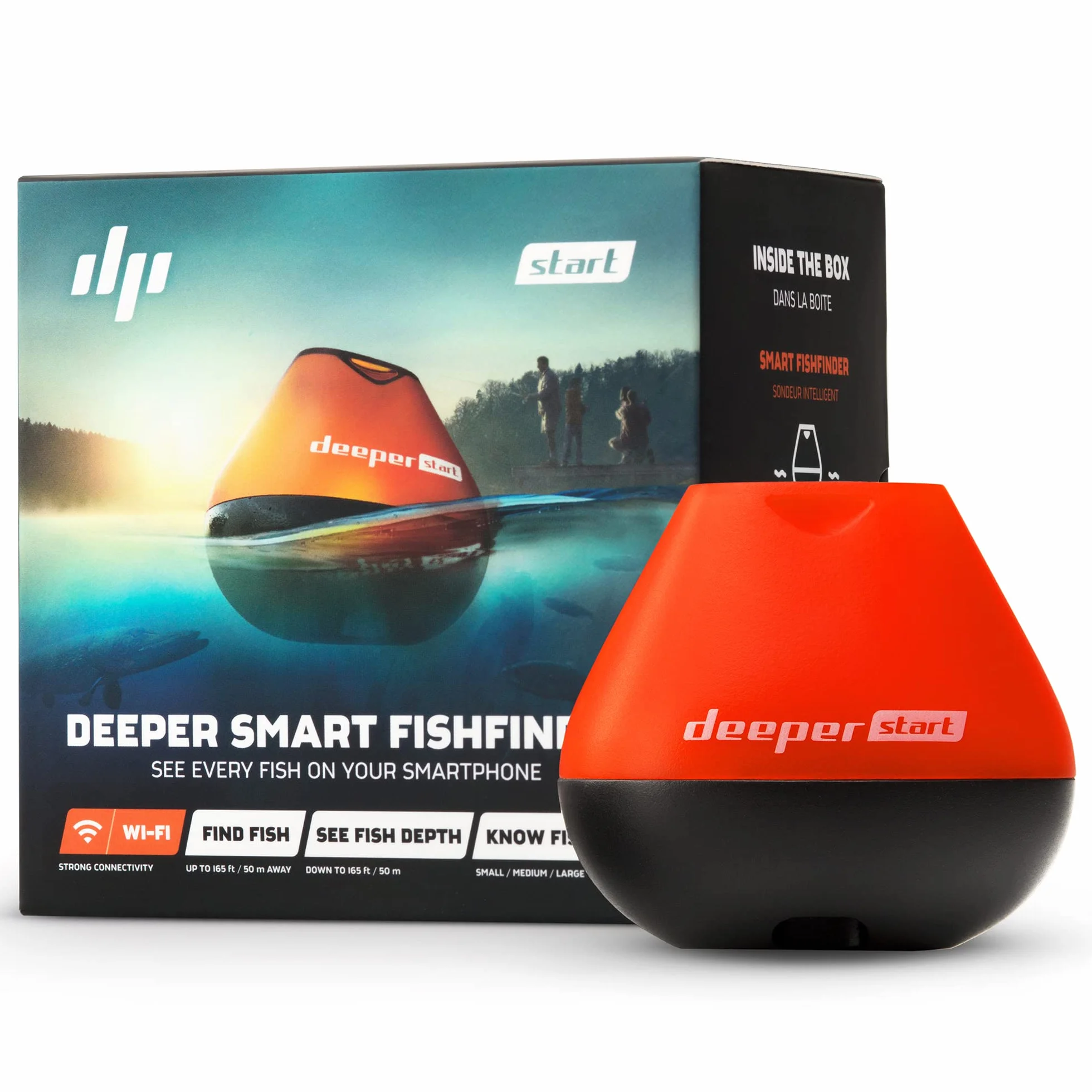 Deeper START Smart Fish Finder – Ecoscandaglio da Pesca Portatile, Ideale per Pesca Sportiva da Scogli, Riva o Spiaggia, Cerca Pesci da Lancio, Trova Pesci,Con App GRATUITA compatibile con Smartphone