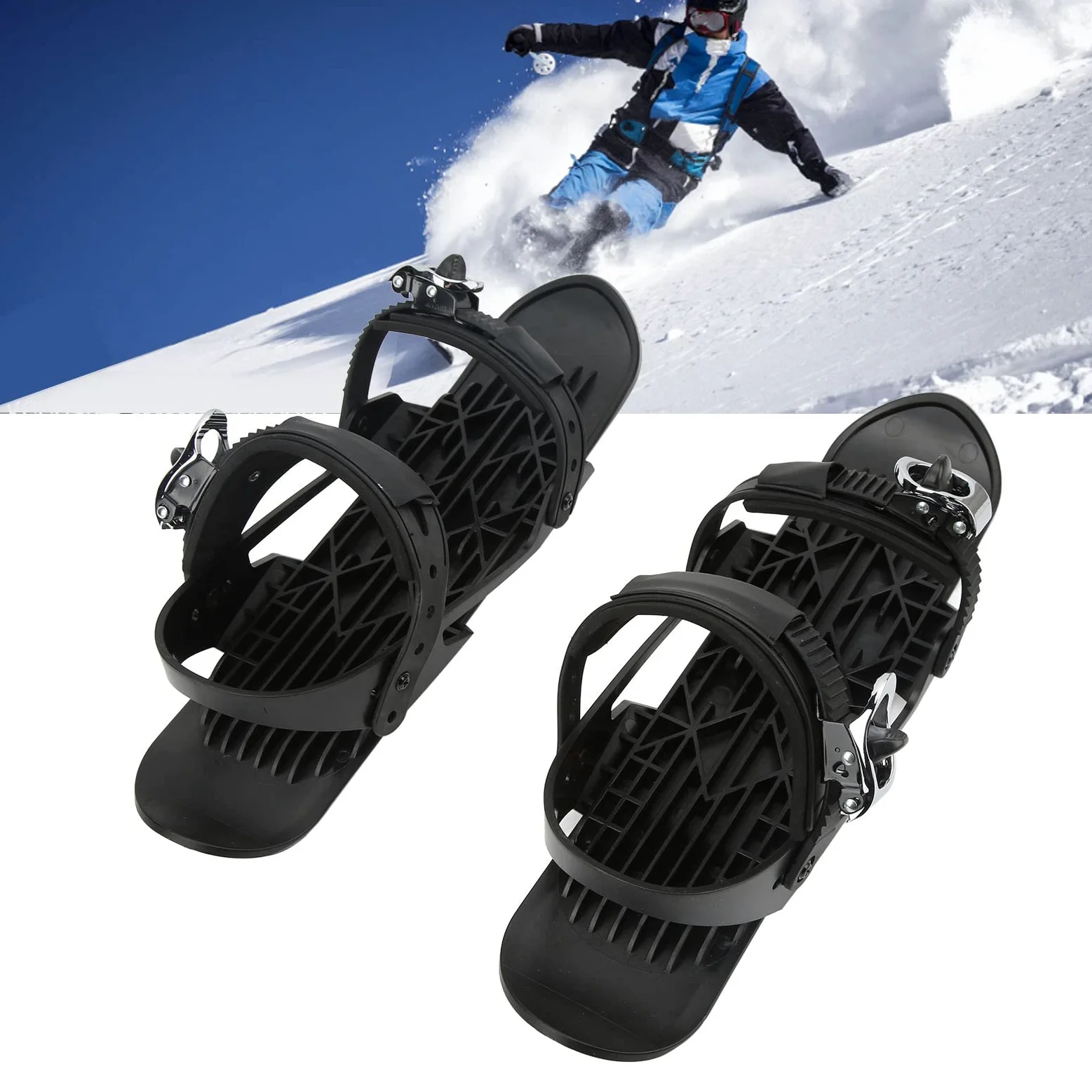 Focket Mini Pattini da Sci Corti Regolabili per Scarpe Invernali - Skiboard per Sport Invernali all'Aperto