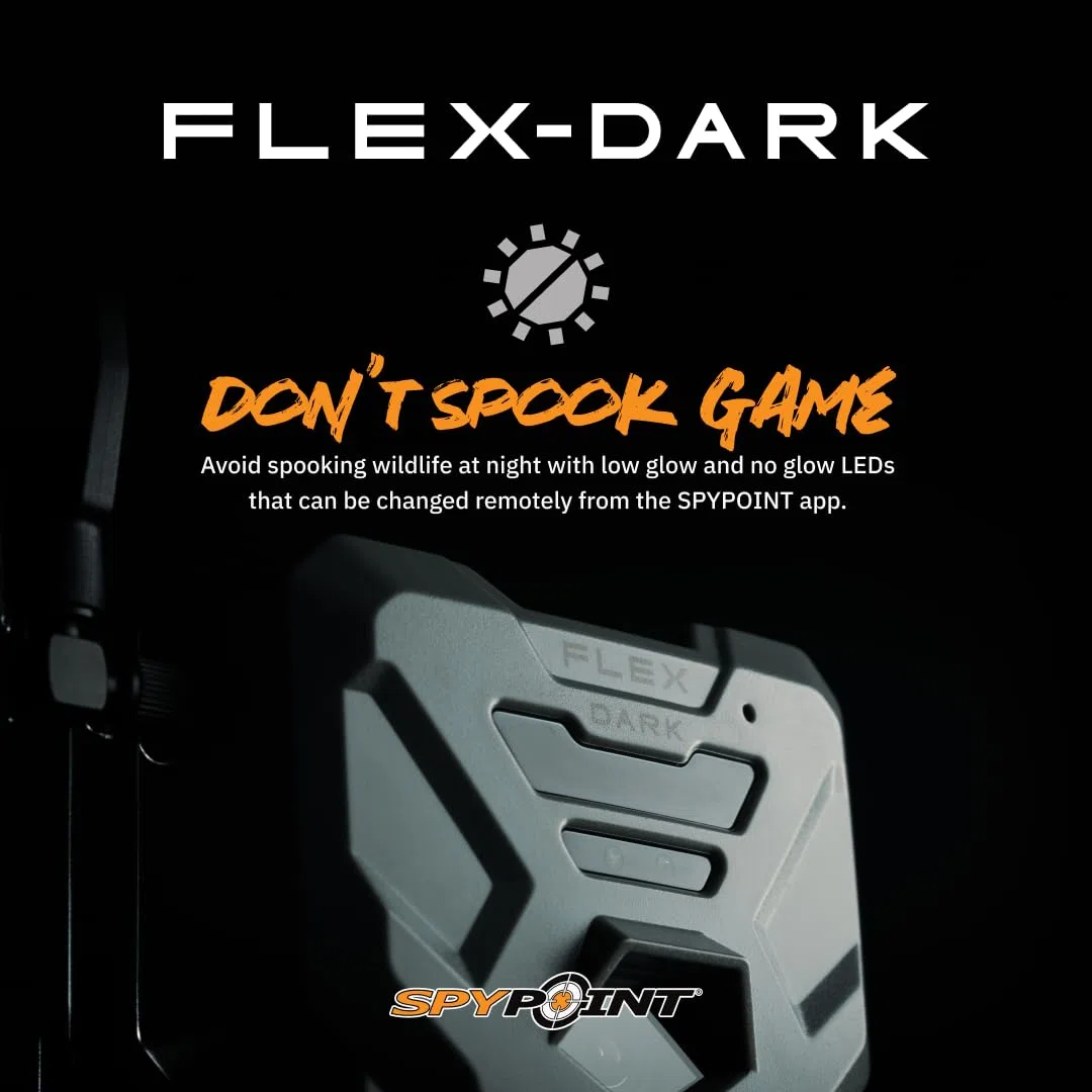 SPYPOINT Flex-Dark Telecamera Cellulare da Sentiero, Foto da 40MP, Video 1080p + Audio, Fotocamera da Gioco Senza Bagliore, Visione Notturna da Caccia, Attivazione del Movimento, Rilevamento 30m