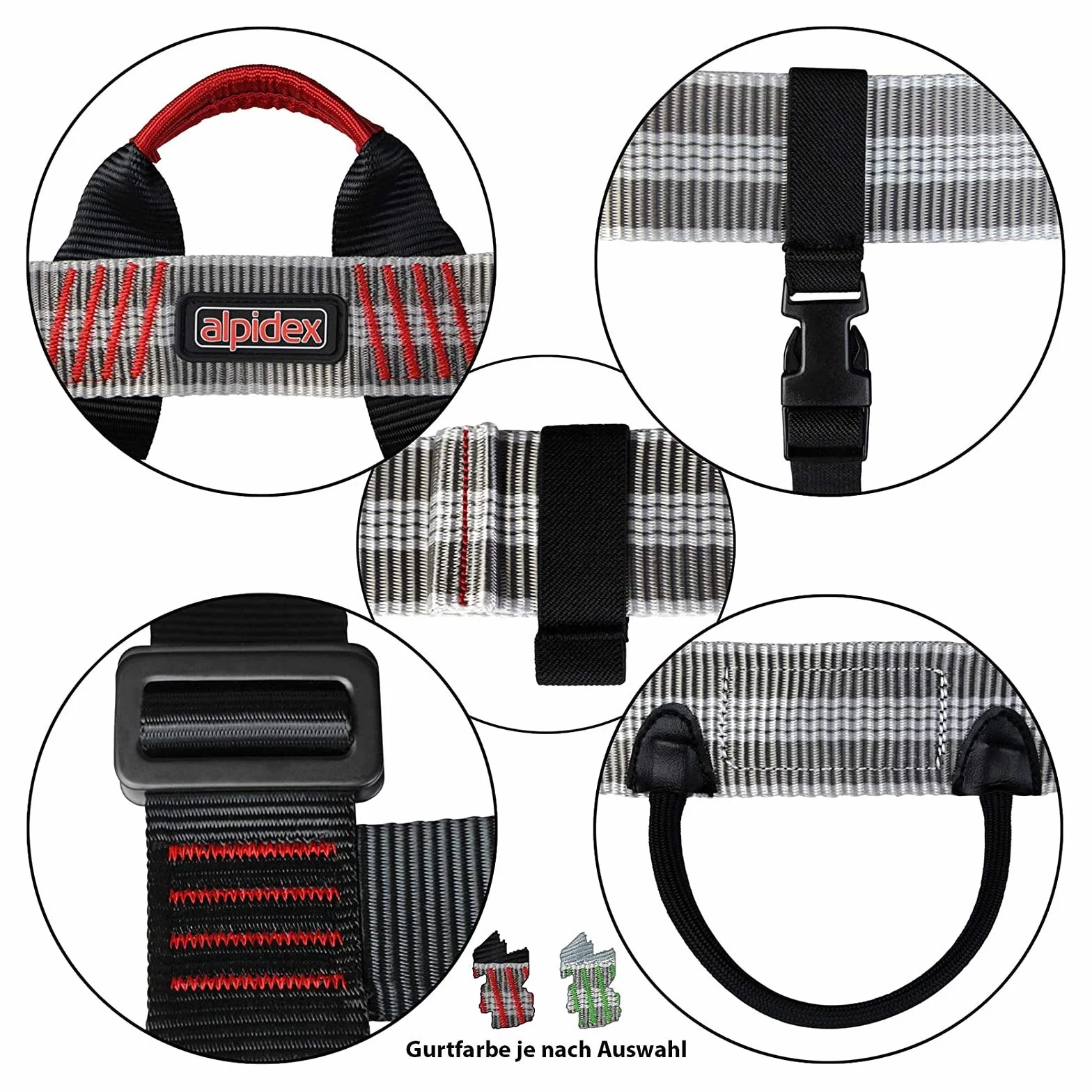 ALPIDEX Casco universale per arrampicata + ALPIDEX Imbracatura + Stubai Set da Via Ferrata BASIC 3.0 - Casco: black, Imbracatura: red