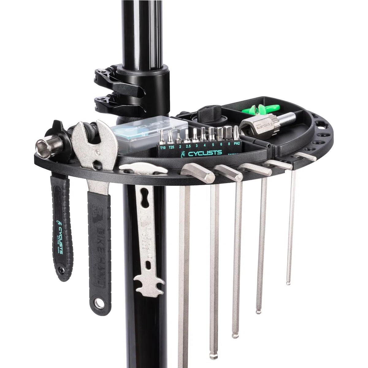 cyclists Cavalletto Manutenzione Bici 50kg,Supporto Riparazione E-Bike Pieghevole in Alluminio,Altezza Regolabile,Rotazione 360°,Stand per MTB e Bici da Corsa (Nero)