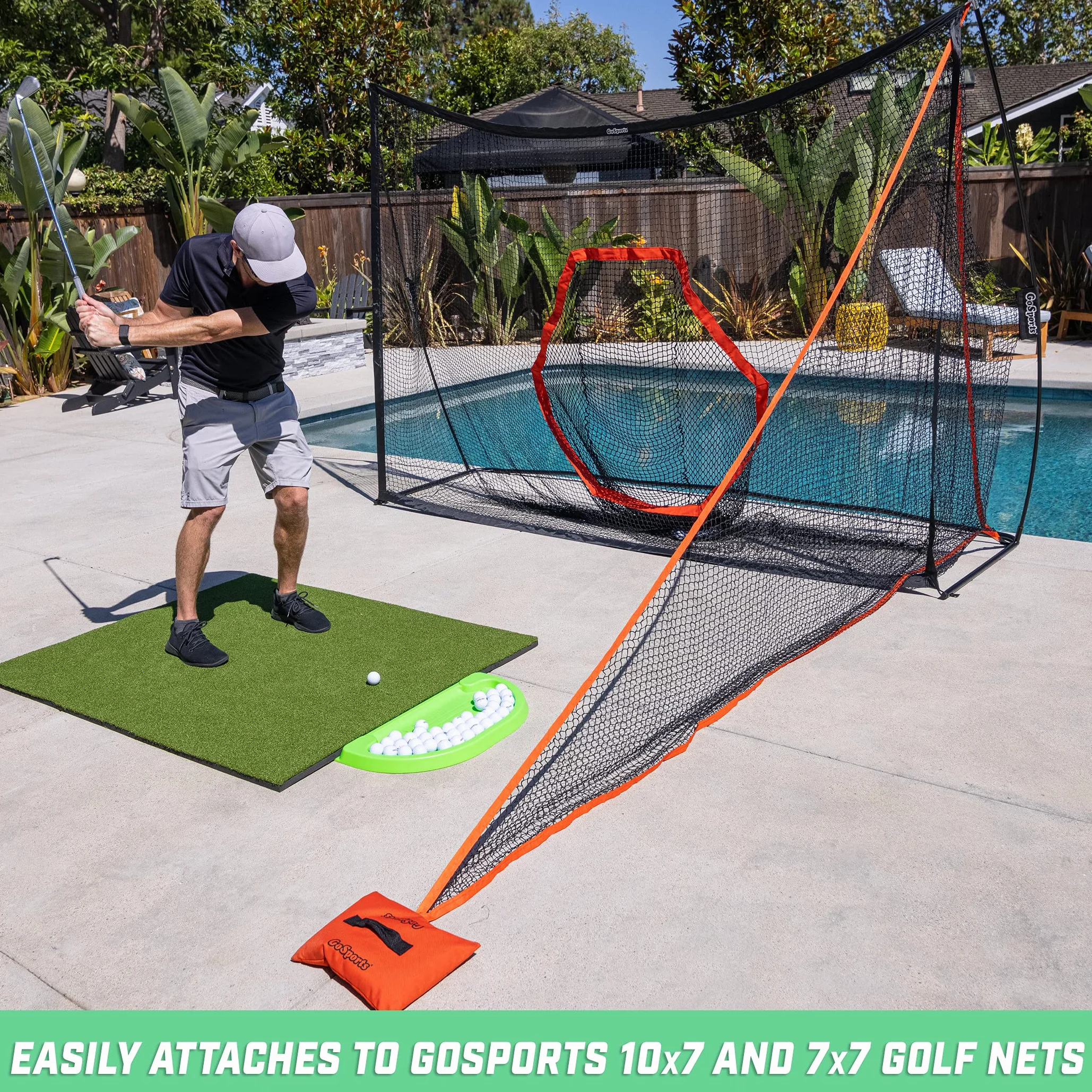 GoSports Golf Practice Hitting Net – Scegli tra enormi reti da 20,8 x 17,8 cm – Campo di guida personale per interni ed esterni – Progettato da golfisti per golfisti