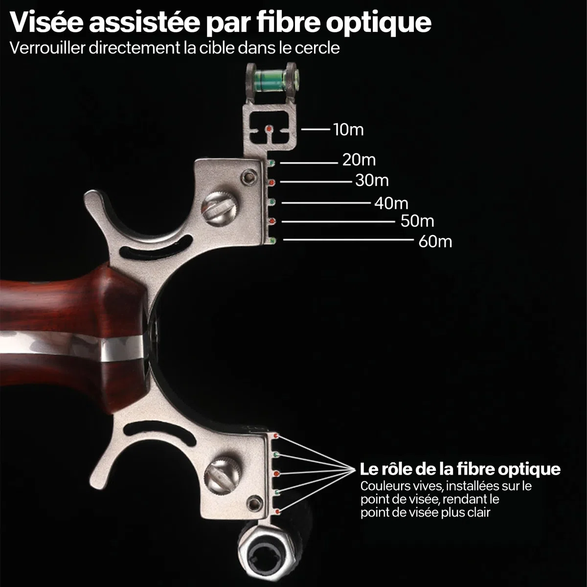 Lance-Pierre Professional Super Slingshot - Elastici ad alte prestazioni, sfere di argilla e acciaio - Accessorio di tiro di precisione per caccia e tempo libero