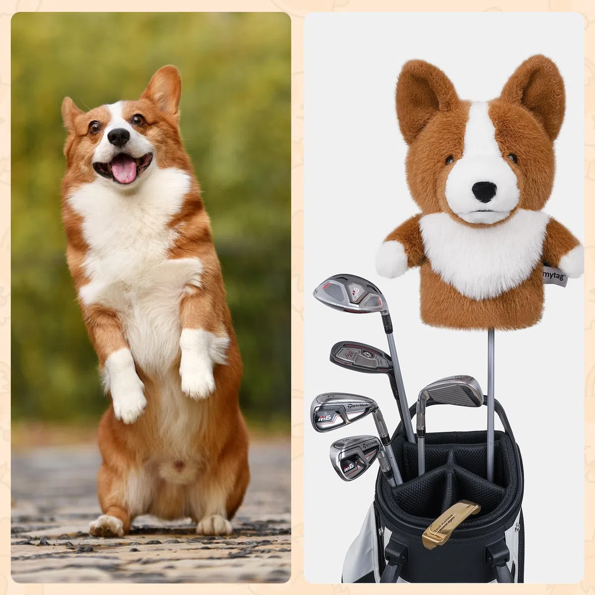 Copritesta divertente per mazze da golf, in peluche, per driver standard da 460 cc