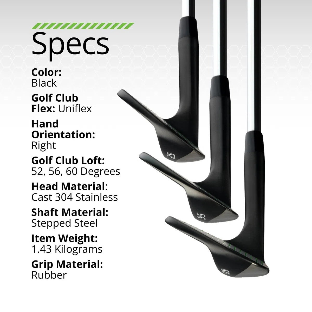 Bombtech Golf Bombtech 52, 56, 60 Wedge Set, Golf Club Uomo