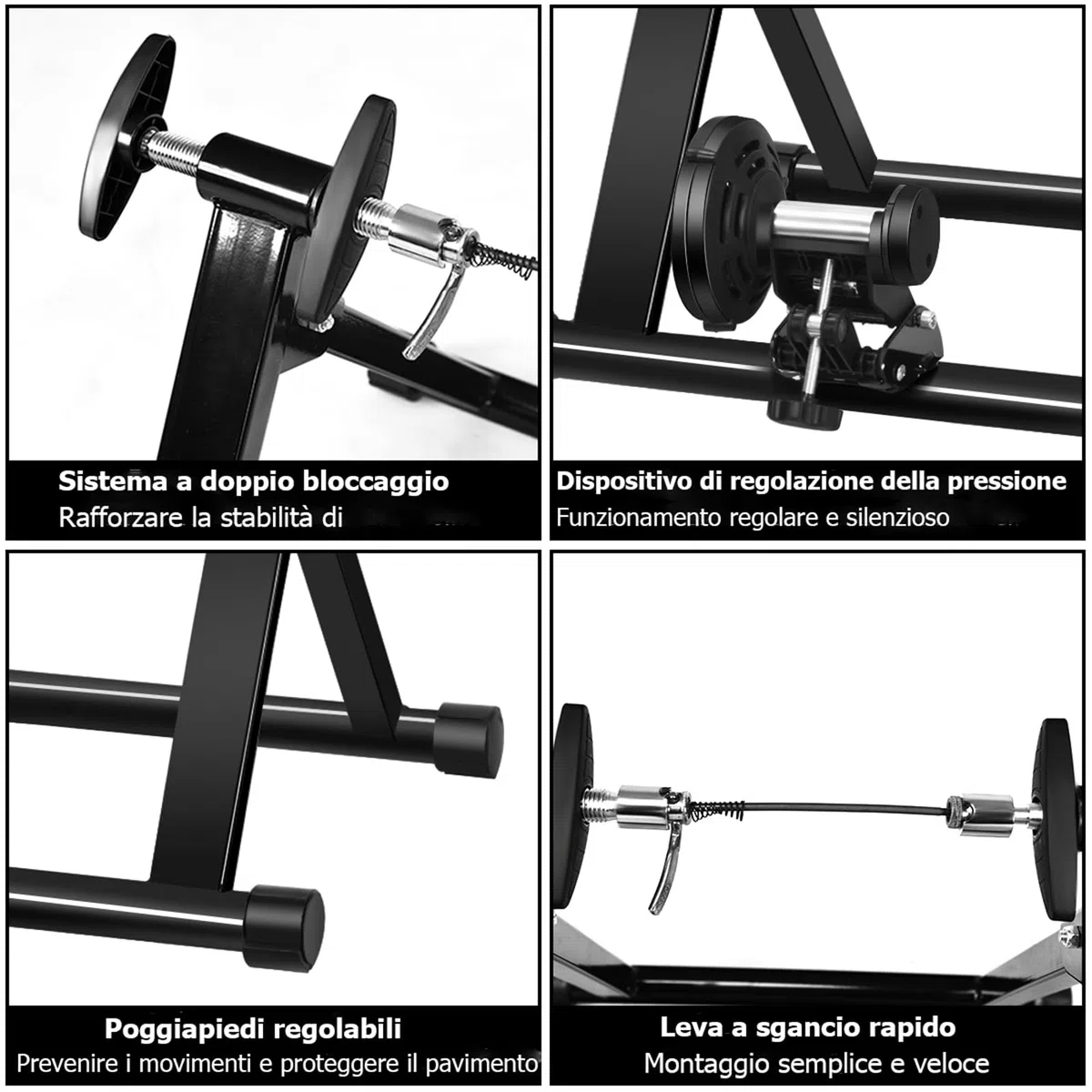 COSTWAY Rullo Allenamento per Bicicletta Trainer Bici Fitness, per Allenamento in Casa, Nero