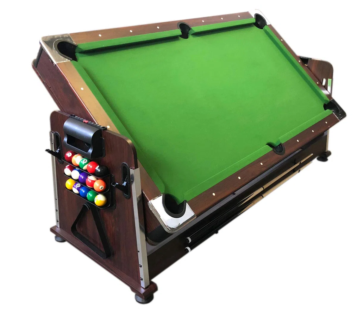 grafica ma.ro srl Biliardo 7 FT Carambola Verde + Air Hockey + Piano Ping Pong + Piano per Tavolo MOD. Mattew