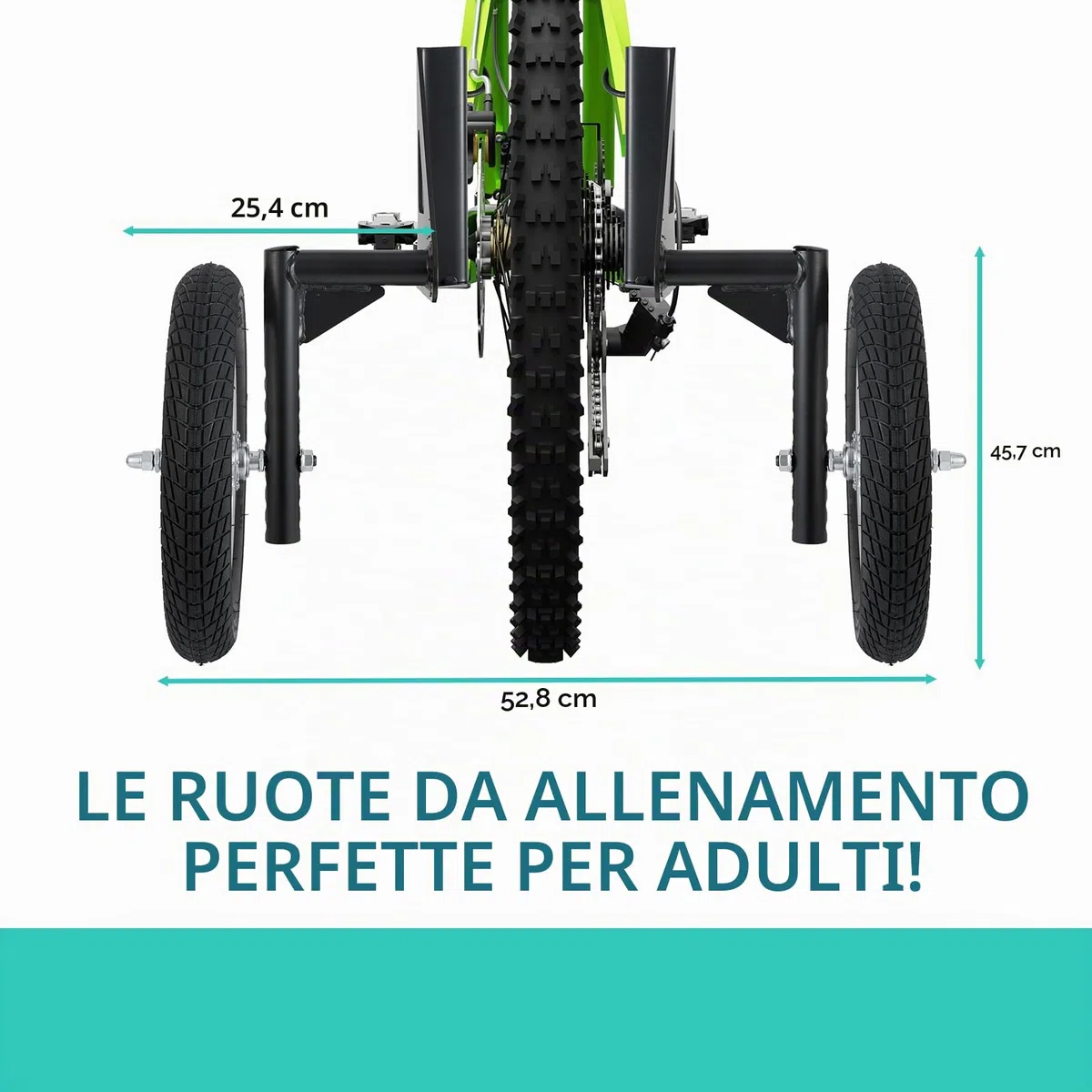 Moshay Rotelle stabilizzatrici regolabili per bici da adulto, adatte per bici da 61 cm a 73,7 cm, qualità resistente