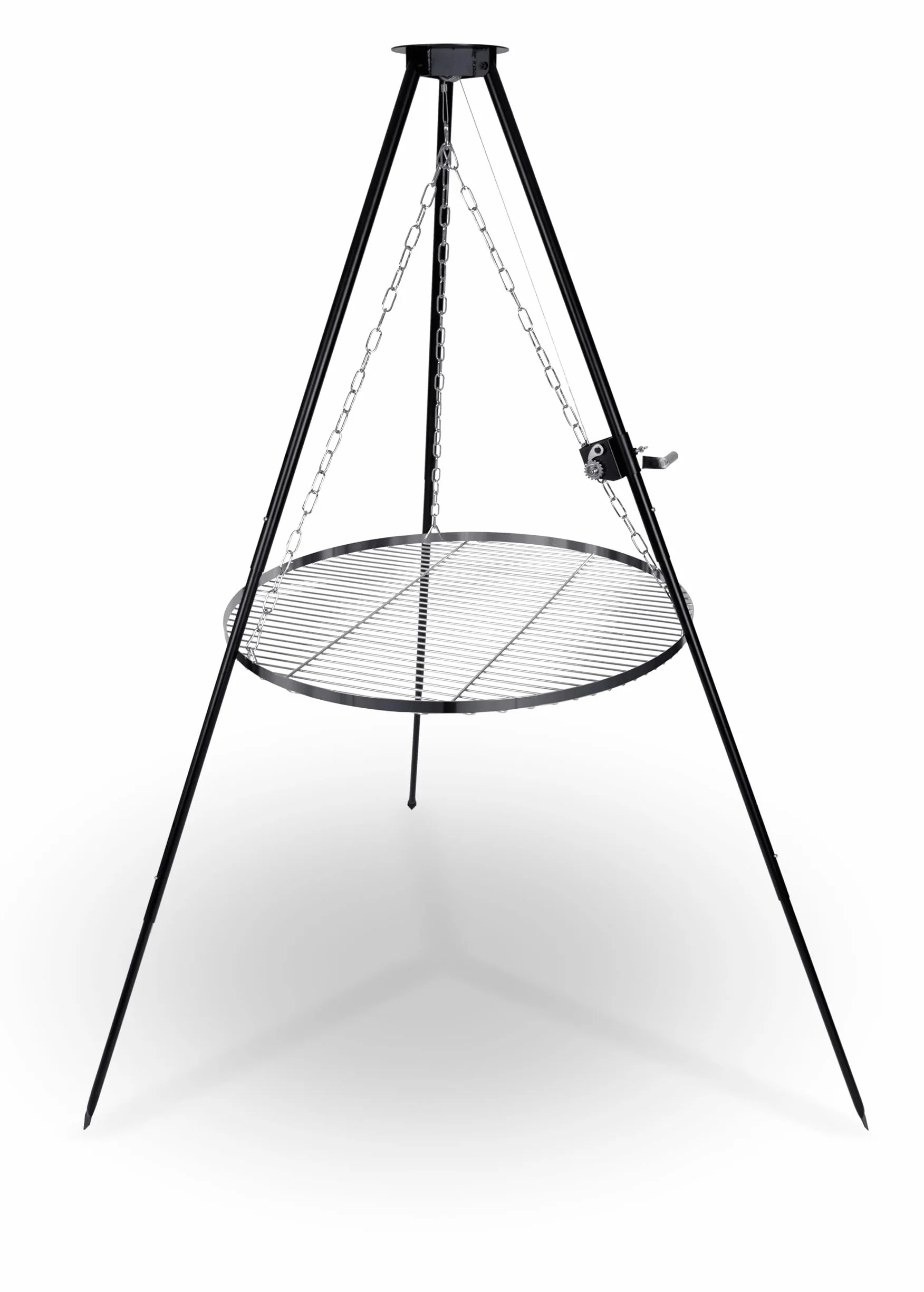 Berdsen Griglia girevole a tre zampe, 80 cm, braciere antiruggine, regolabile in altezza, in acciaio verniciato a polvere, colore nero