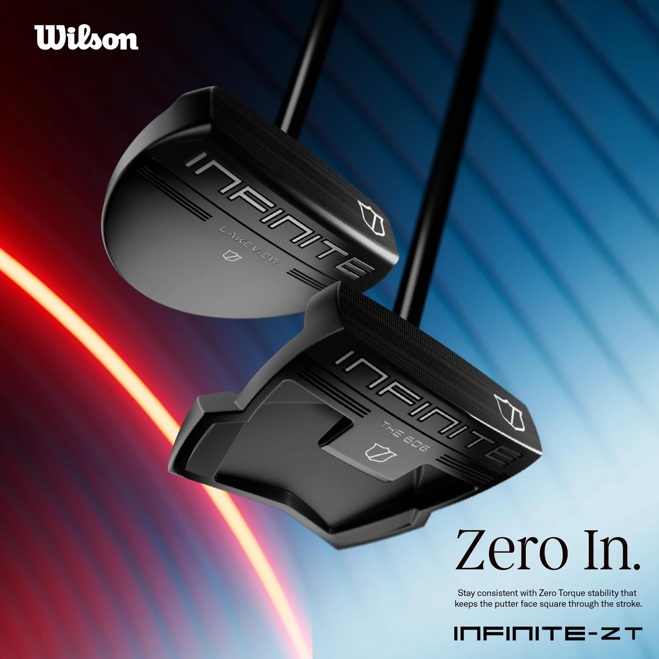 Wilson Infinite Zero Torque The 606 Putter con Faccia a Doppia Fresatura, Unisex, Mano Sinistra, Materiale: Grafite, Misura: 34