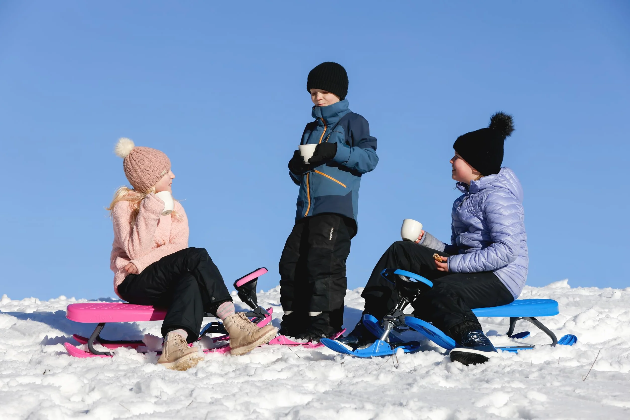 STIGA Snowracer Curve - Slittino da Neve con Volante e Freno per Bambini dai 7 Anni