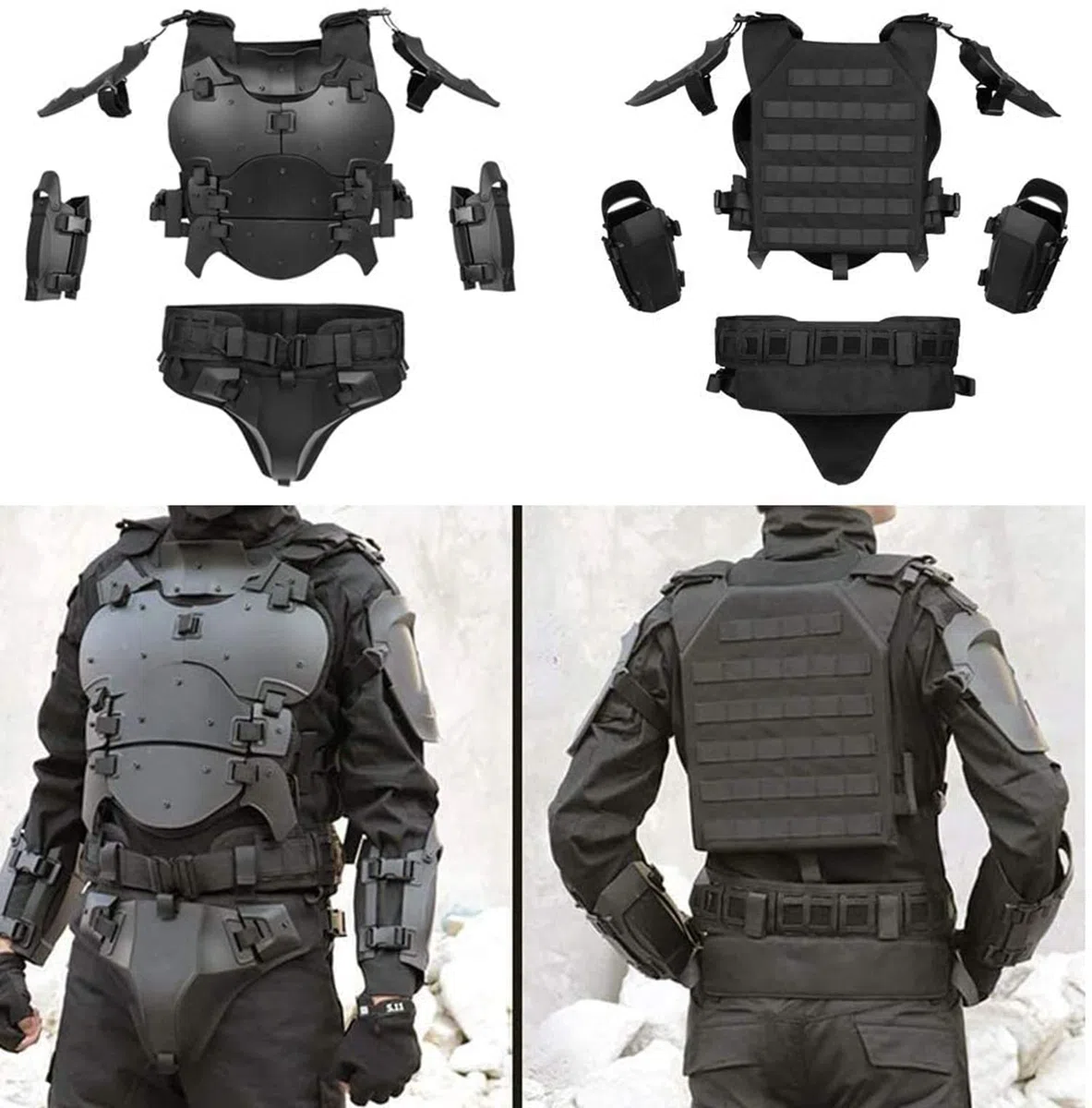 Zhongren Set di gilet tattico tattico tattico militare regolabile, protezione per il petto per paintball, attrezzatura da combattimento CS modulare per cosplay e allenamento sul campo