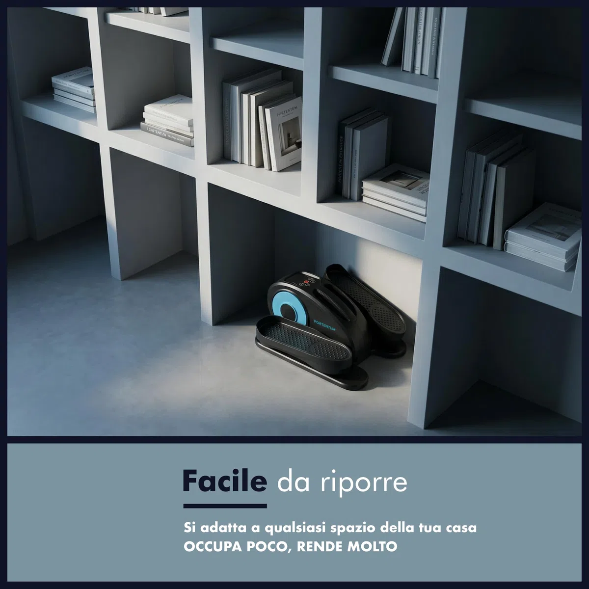 PORTENTUM Mini ellittica da casa elettrica con bande di resistenza – Tappetino e cinghie – Pedaliera riabilitazione automatica e manuale 12 velocità – Telecomando e motore silenzioso