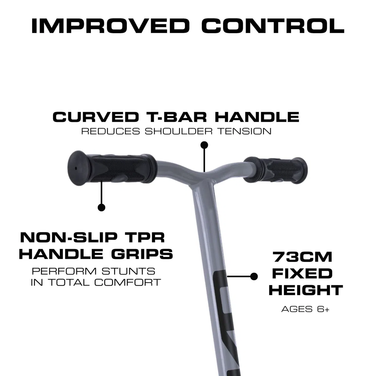 EVO Viper Stunt Scooter | Monopattino per principianti, intermedi e professionisti, monopattino acrobatico freestyle con impugnature in TPR | Morsetto a triplo bullone 360 Spin Stunt Street Scooter |