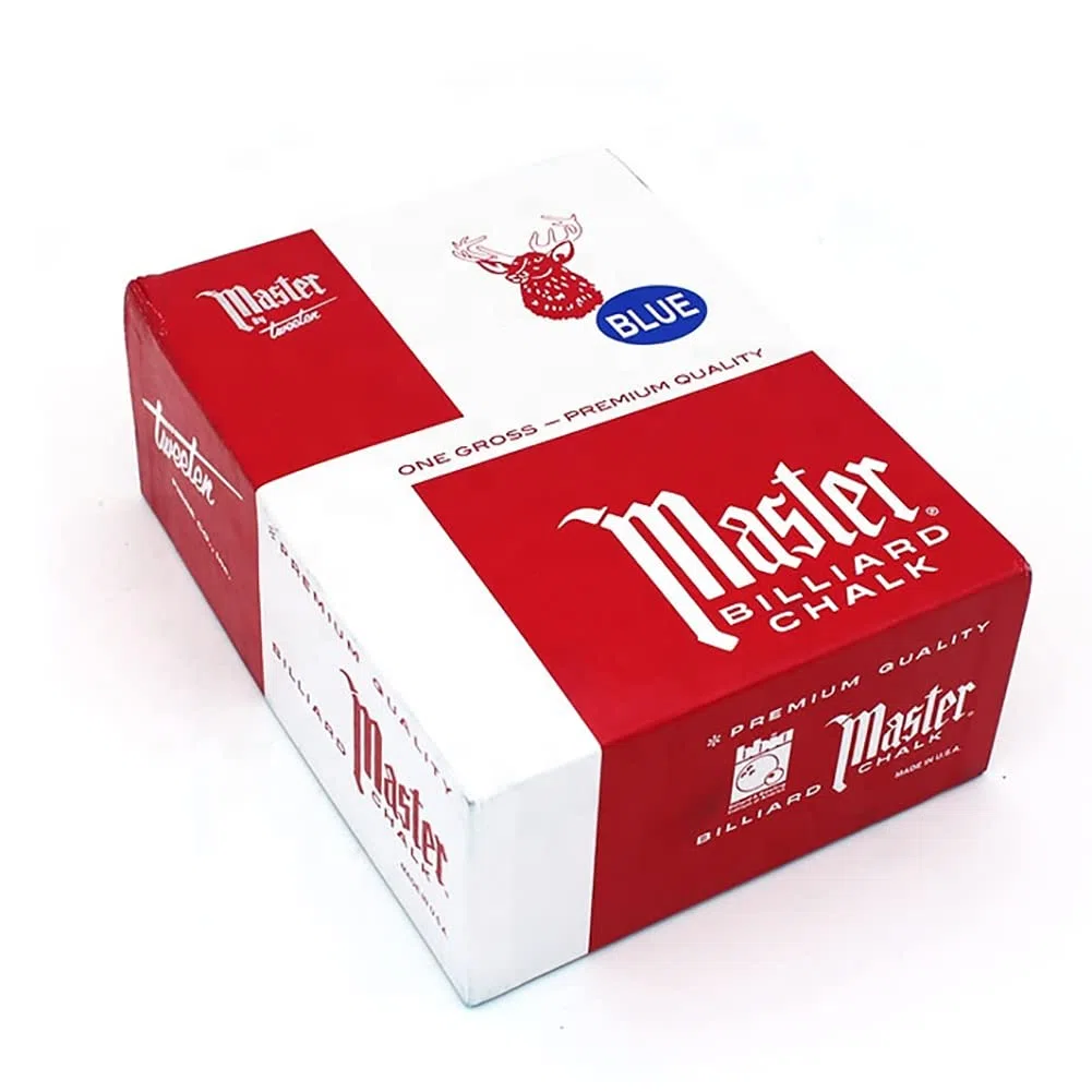Master Gesso per Punta della Stecca, 144 Pezzi Autentico Triangolo Snooker o Gesso per Punta della Stecca da Biliardo, Polvere Antiscivolo per Sfregamento, per Biliardo Club Giochi da Tavolo blueoily